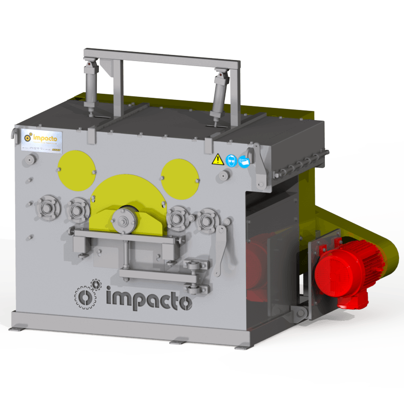 Serra circular projetada para realizar cortes de blocos e semi-blocos de madeira, equipada com rolos tracionados de regulagem pneumática, com pentes anti-retornos respeitando as normas de segurança.